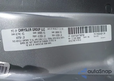 2015 Fiat 500E Battery Electric z USA, uszkodzony, nr VIN 3C3CFFGE0FT585792